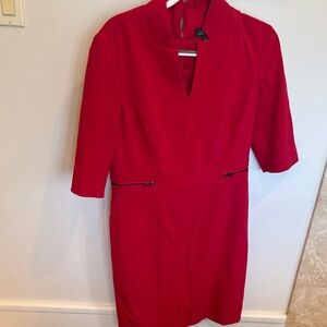 Chic Red Long Sleeve Dress